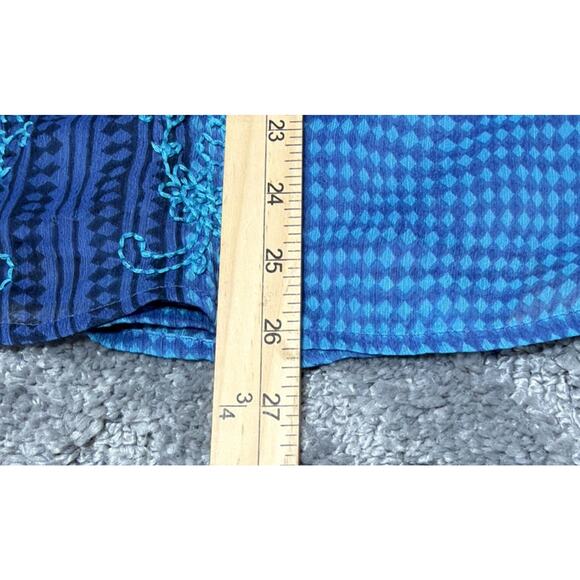 Lucky Brand Lined tank casual Medium Blue Boho Embroidered pattern - Picture 5 of 7